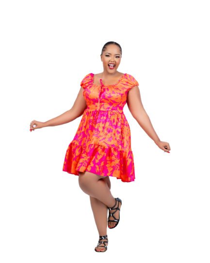 Susan Skater - Pink/Orange Print