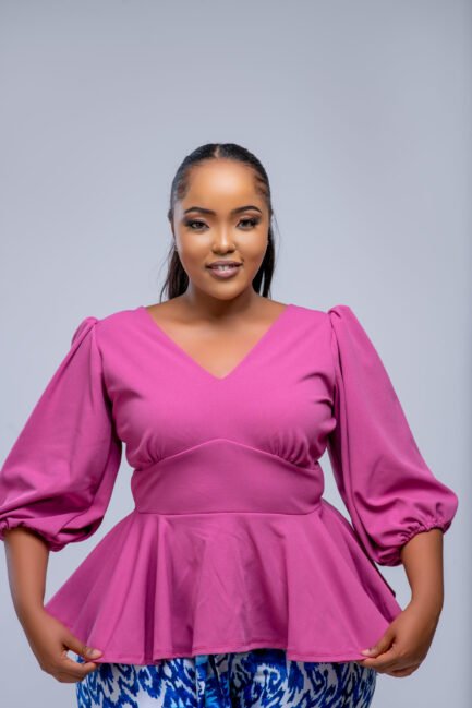 Peplum Top -Rose Purple