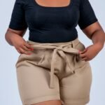 Box Pleat Shorts -  Khaki