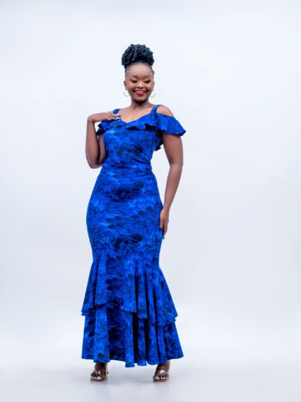 Kendi Maxi - Royal Blue Print
