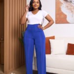 Pin Tuck Palazzo Pants - Royal Blue