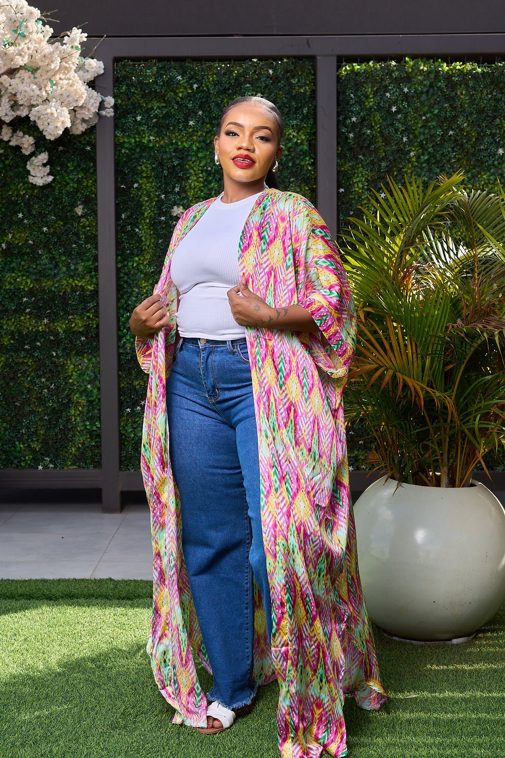 Kimono-Pink/green - Image 3
