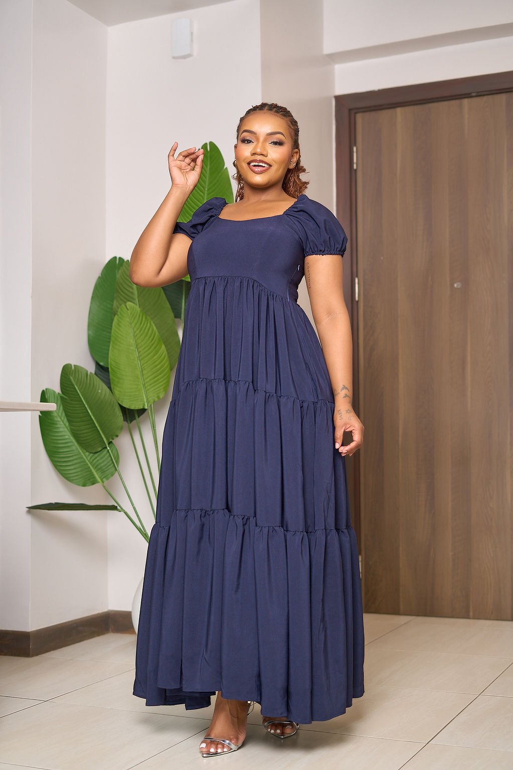 Serah Maxi Dress - Navy Blue - Image 4